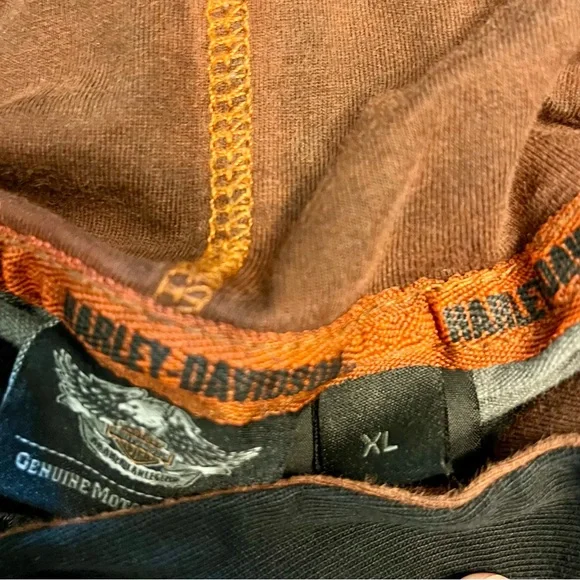 Harley-Davidson Gray and Black Long Sleeve hooded Shirt . Size XL - Picture 3 of 5